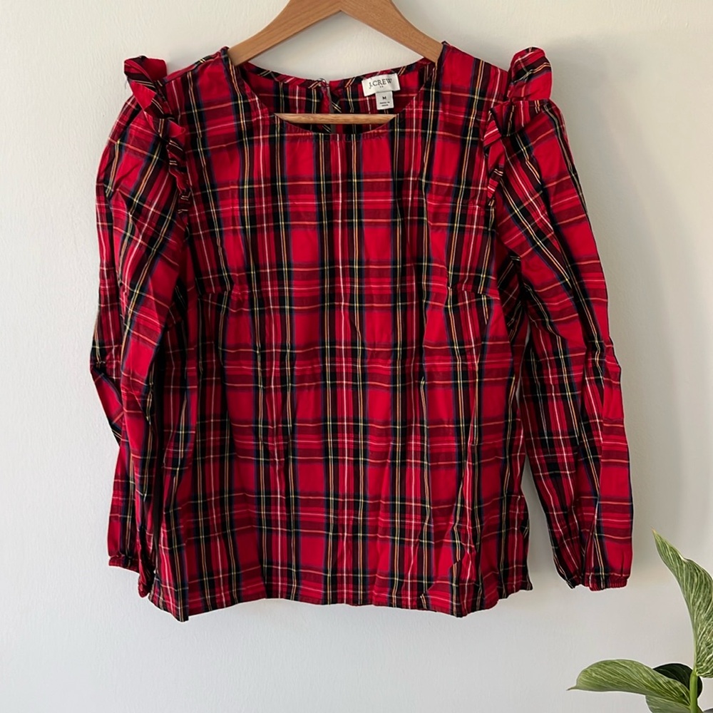 J. Crew size medium tartan plaid close